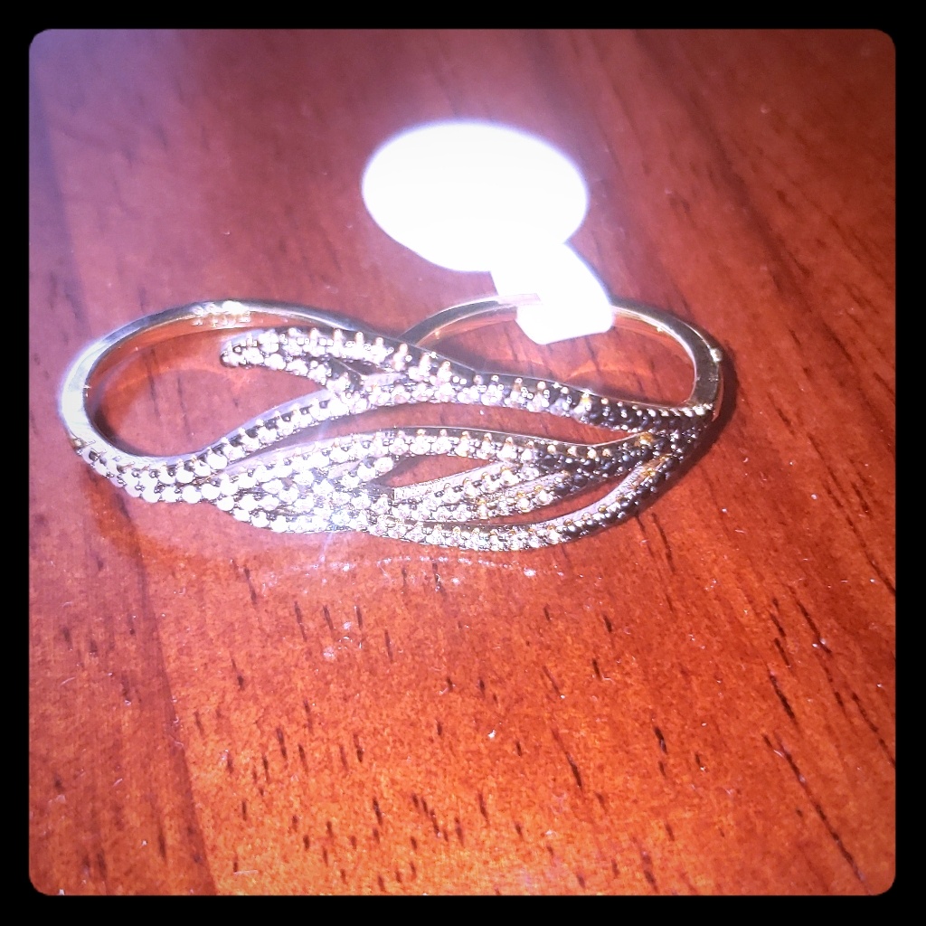 Gold Plated Black And Chocolate Diamond Ring